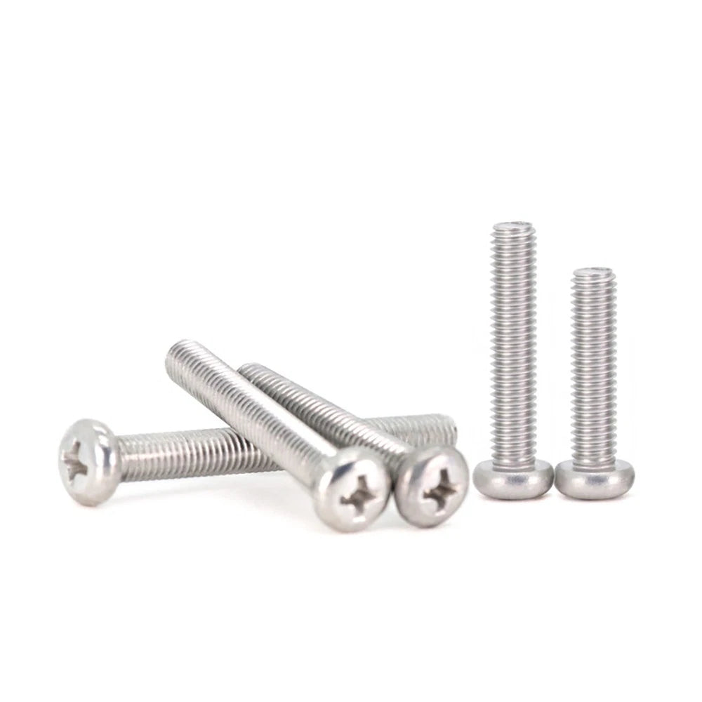 6063 Aluminium Phillips Pan Head Machine Screws DIN 7985 — M1.7 to M6 Metric