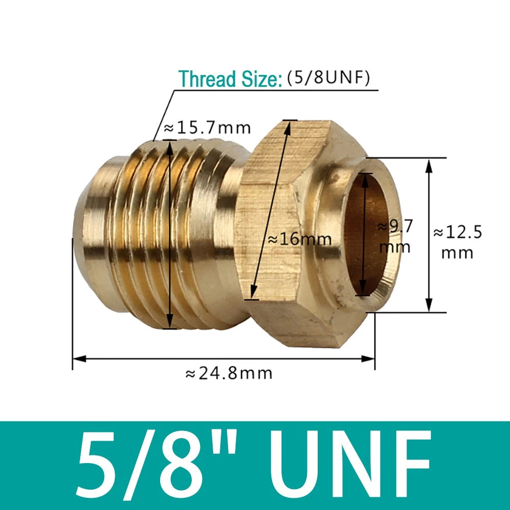 Brass Single Flare Fitting for Copper Refrigeration Tube — UNF Thread