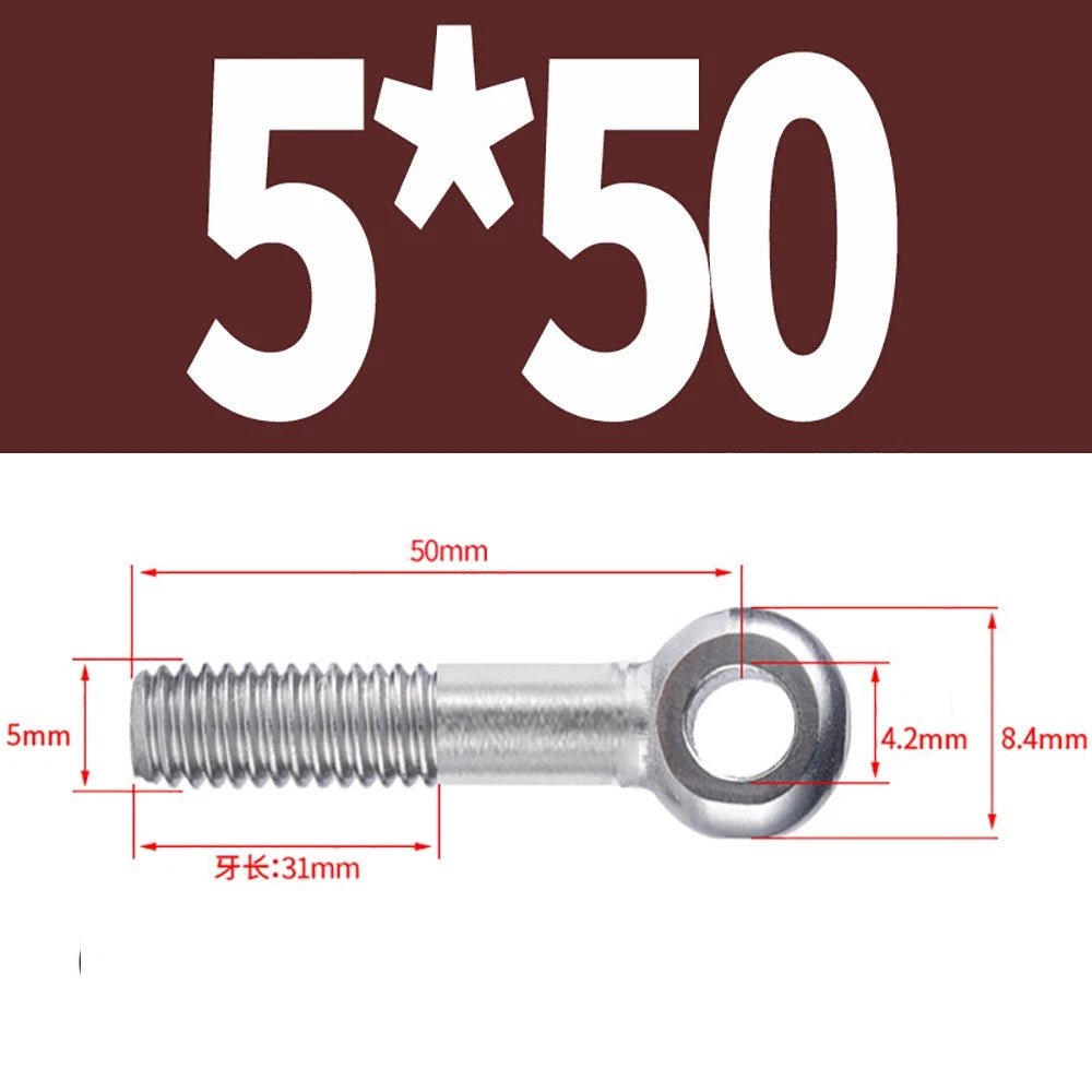M5 - M24 A2 304 Stainless Steel Partially Threaded Forged Eye Bolts with Rings for Wire Rope & Hanging - HomeDIYer