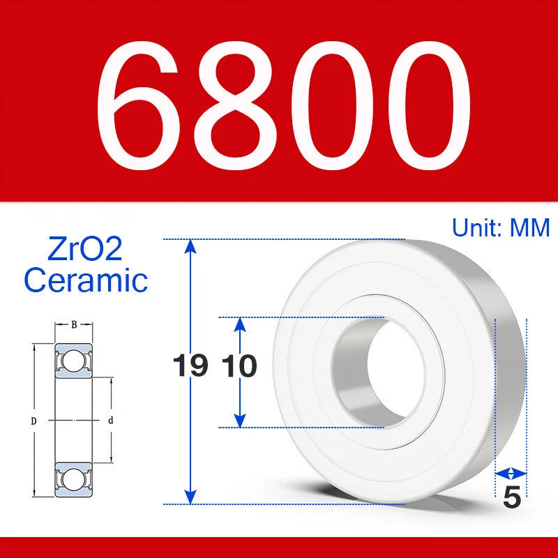 ZrO2 Ceramic Deep Groove Ball Bearing Double Shield 2RS Zirconia Roller Bearings