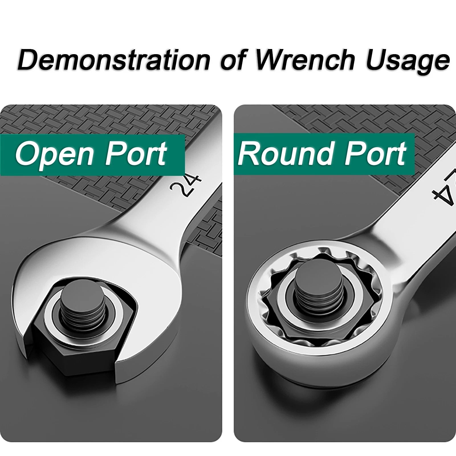 Spanner Combination Wrench CRV Open Ended Round Fixed Head Spanners 6mm - 30mm