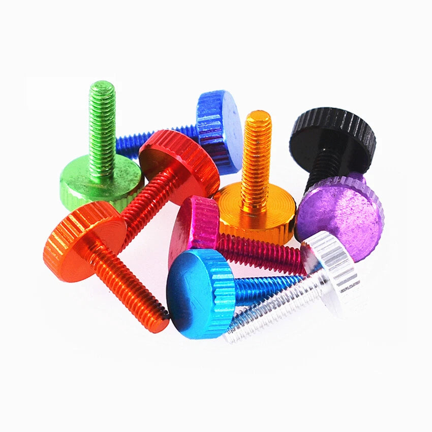 Aluminium Alloy Knurled Thumb Screws M4x8/10/12mm Hand Grip Knob Bolts Colourful
