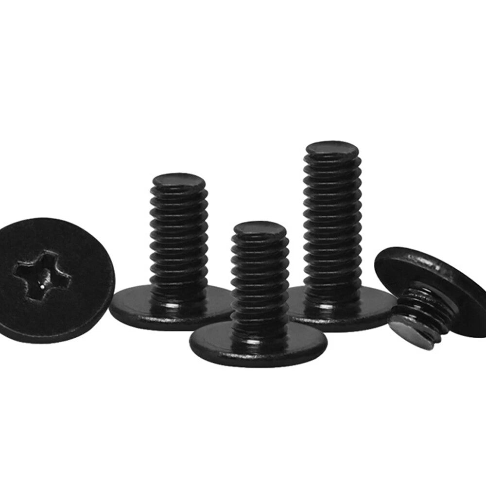 M2 M2.5 M3 M4 Black Zinc Phillips Flat Head Screws – Laptop & Notebook Machine Bolts (3–16mm)
