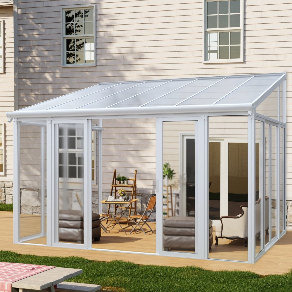 10x14 Lockable Enclosed Patio Cover | Durable Outdoor Shelter - HomeDIYer