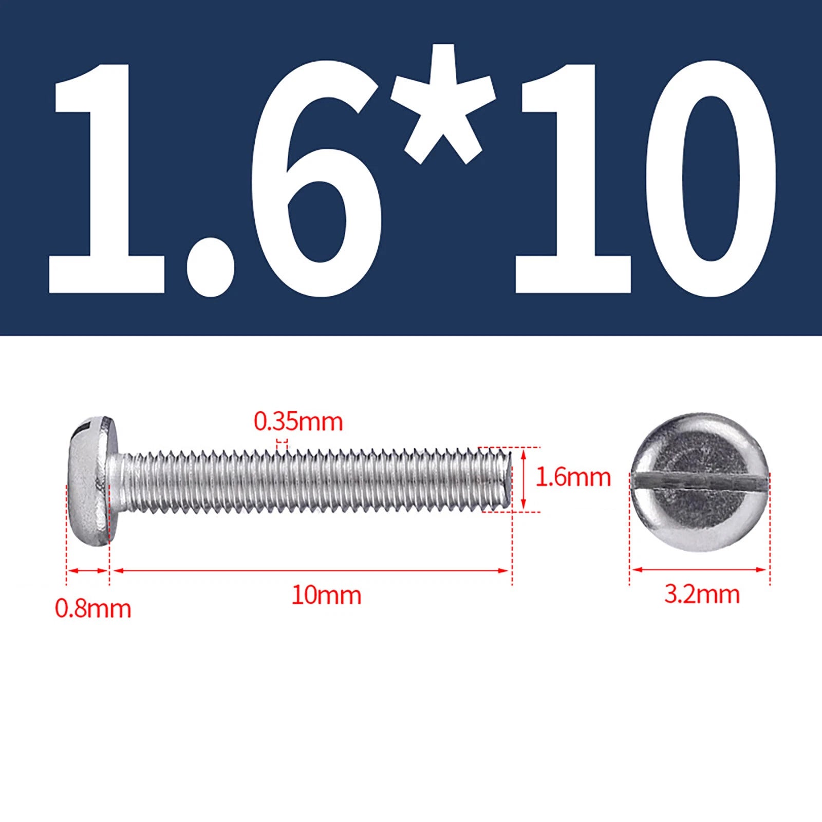 M1.6 to M10 Slotted Cheese Head Machine Screws | A2 Stainless Steel DIN 84