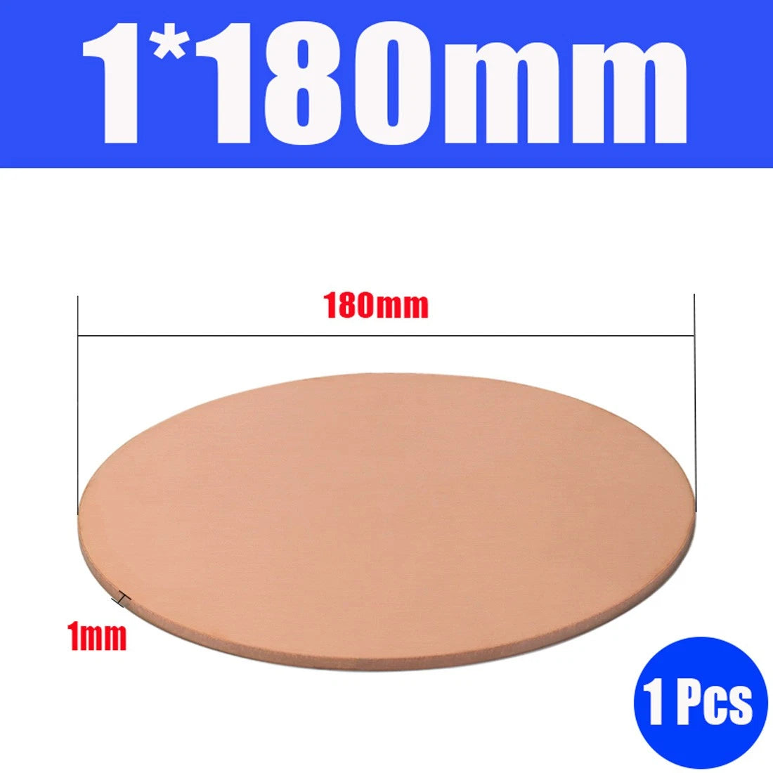 Thick 0.5-1.5mm Solid 99% Pure Copper Blanks Discs Ø 10-300mm Round Plate Metal