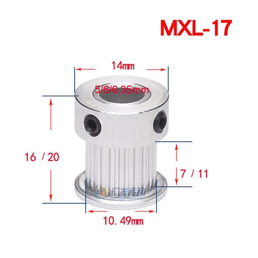 MXL 14-60T Timing Belt Pulley Pitch 2.032mm CNC Drive Pulleys Tooth Width 7mm