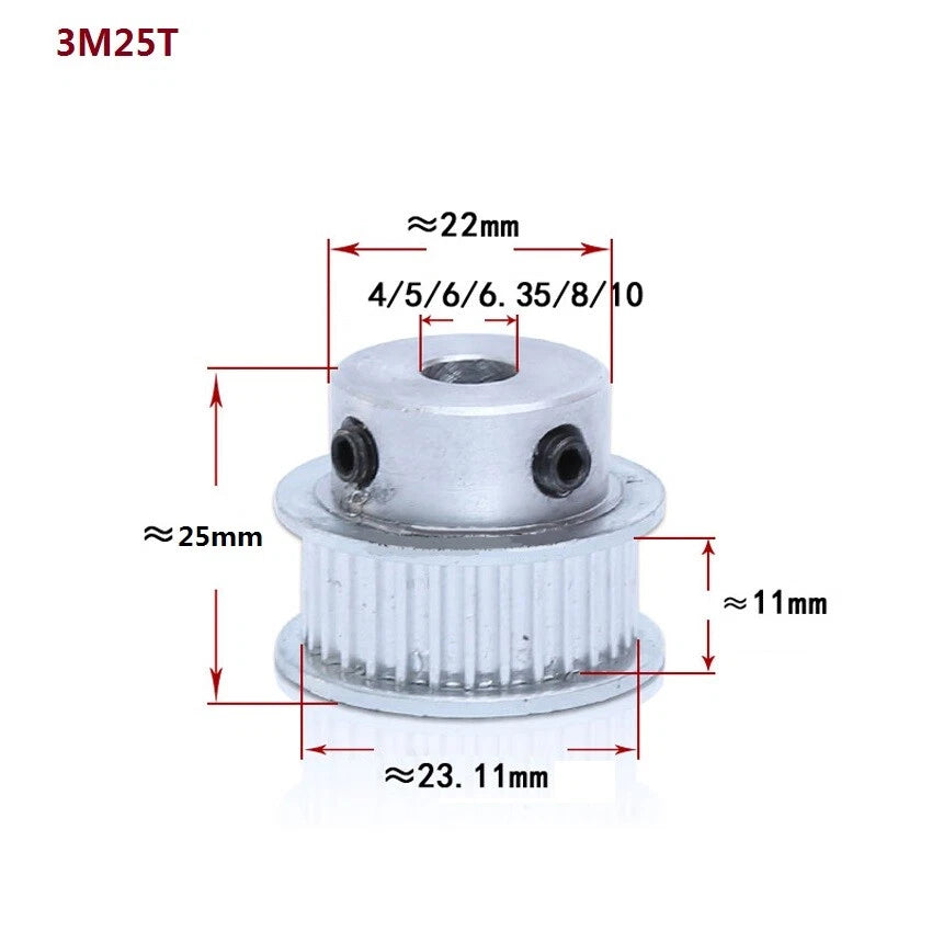 HTD-3M 15T-100T Timing Belt Pulley Synchronous Wheel Pitch 3mm Tooth Width 11mm