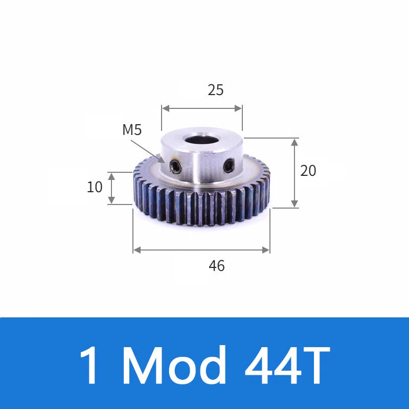Spur Gears 1 Mod Transmission Gear With Step 45# Steel Pinion Motor Gear 12T~52T