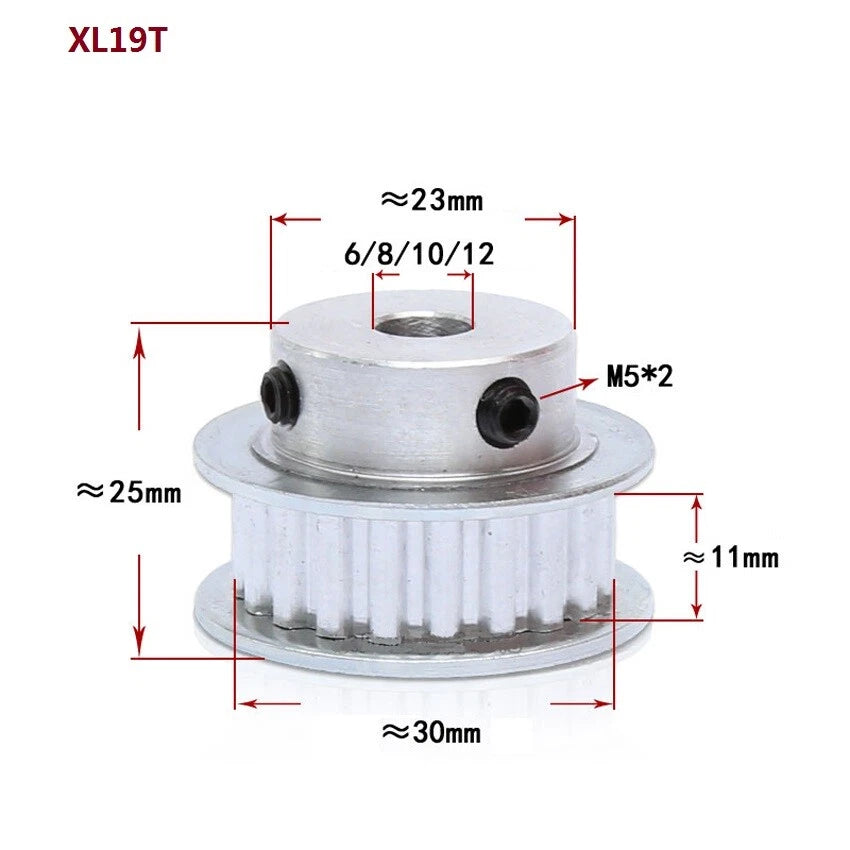 XL10-100T Timing Belt Pulley Pitch 5.08mm Synchronous Wheel Tooth Width 11mm