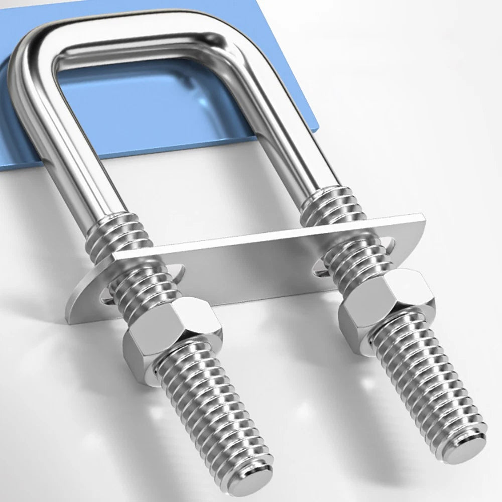 M6 U - Bolt with Plate and Nuts – Stainless Steel 304 (A2) for Trailer & Pipe Clamp - HomeDIYer