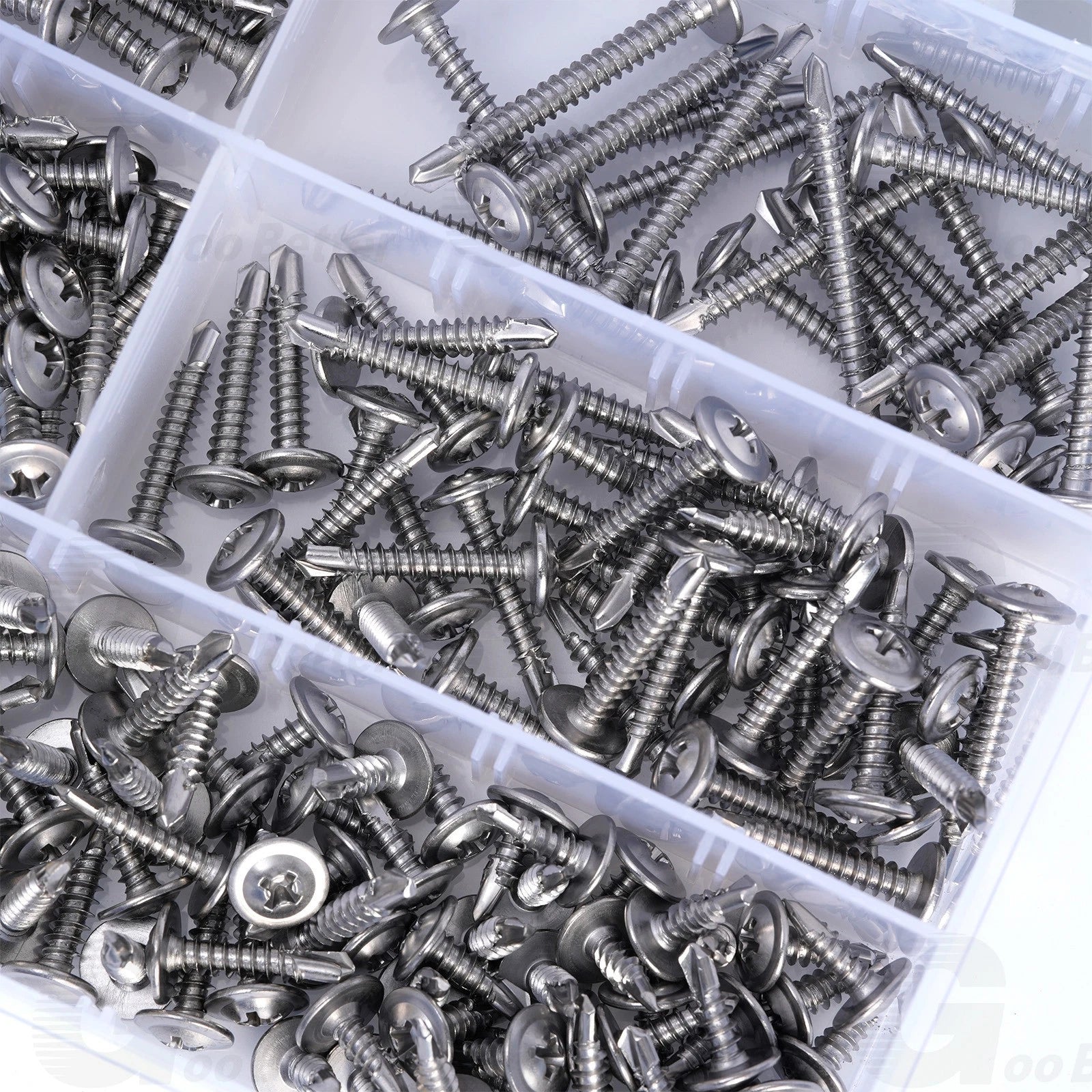 #8 Stainless Steel Wafer Head Sheet Metal Screws Assortment Kit (190pcs)