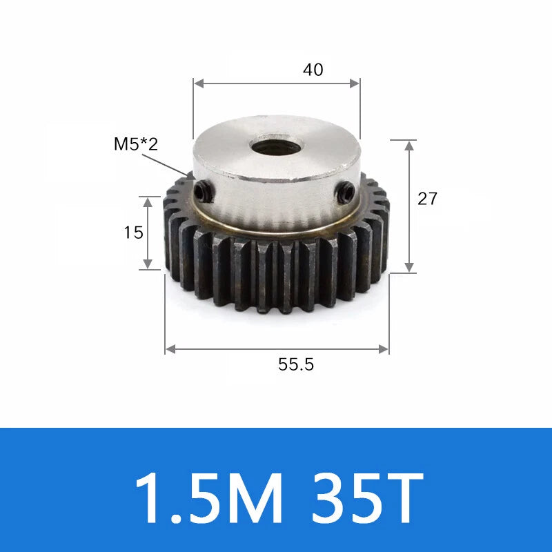 Spur Gears 45# Steel Transmission Gear 1.5 Mod 28-35 Teeth With Step Motor Gear