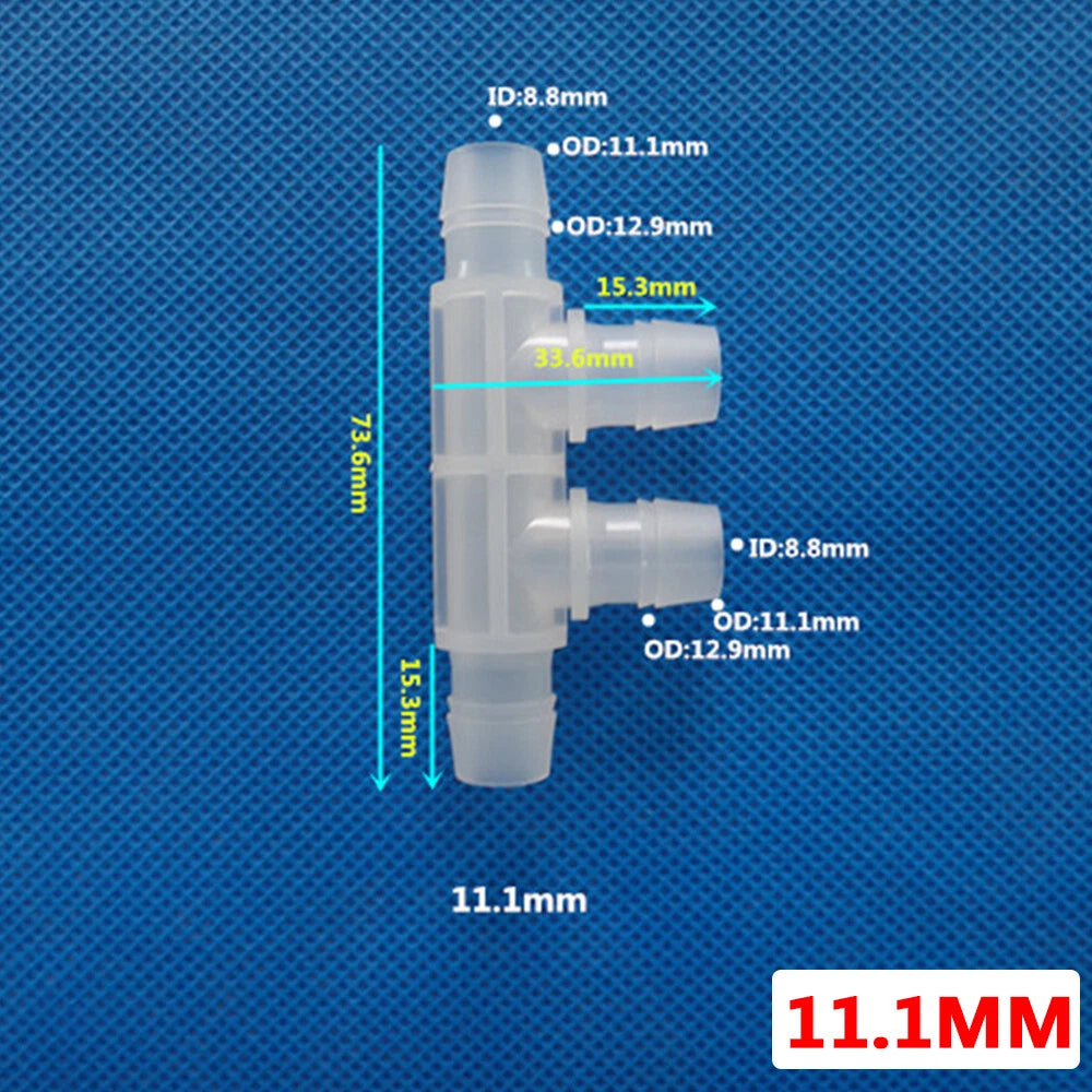 4-Way Plastic Barbed Hose Connector — 2.4mm to 11.1mm Tubing Splitter
