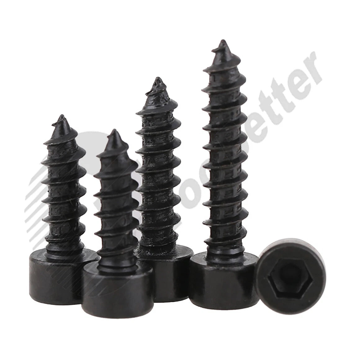 M1.7 M2 M2.3 M2.6 M3 M3.5 M4 M5 M6 Socket Head Self‑Tapping Screws – Alloy Steel, Nickel or Black Zinc