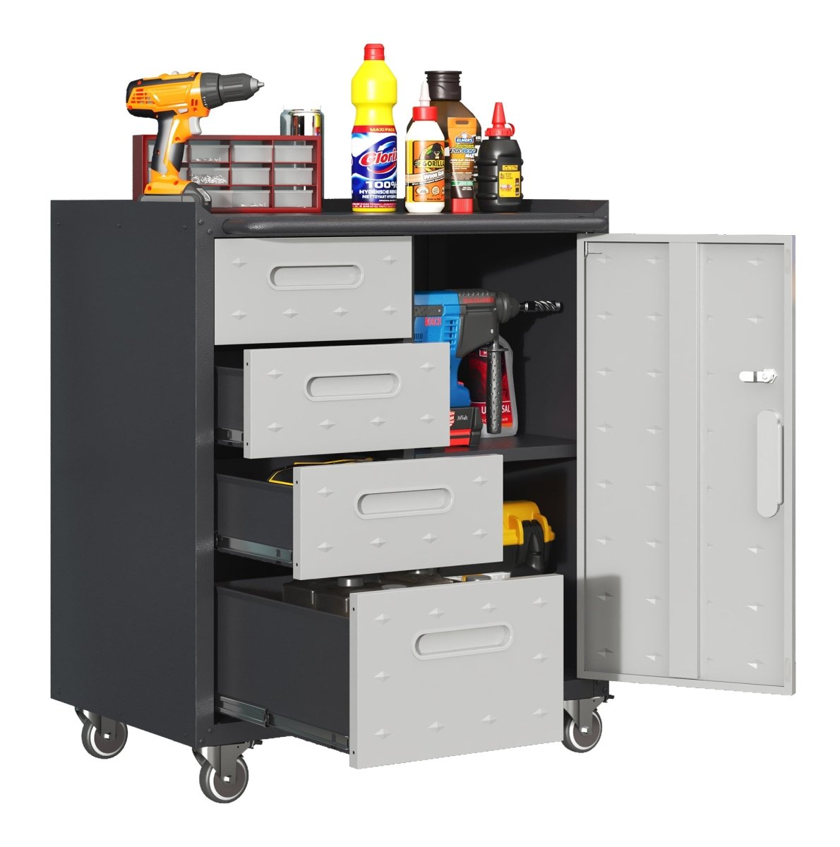 Heavy - Duty Tool Cabinet | Industrial Steel Storage with Locking Drawers - HomeDIYer