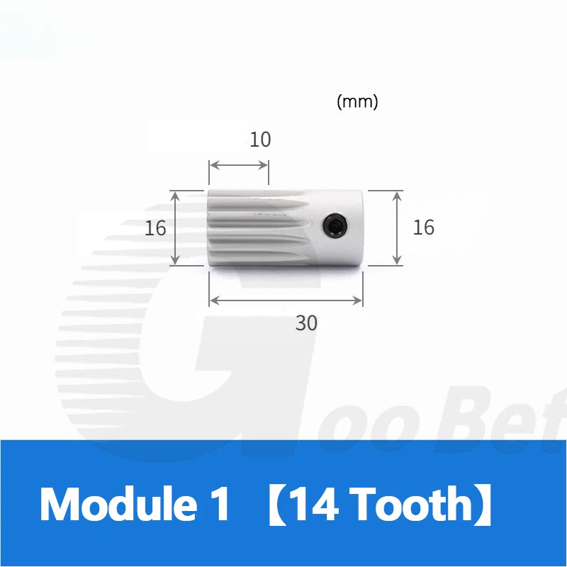 Spur Gear Module 1 Aluminium 12-60 Tooth with Hub Pinion Motor Gear Bore 4-16mm