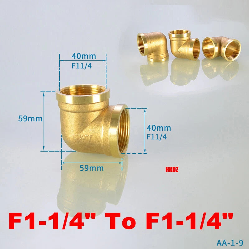Brass L-Elbow Pipe Fittings 1 2"~2" BSP Female Male Threaded Reducing Connector
