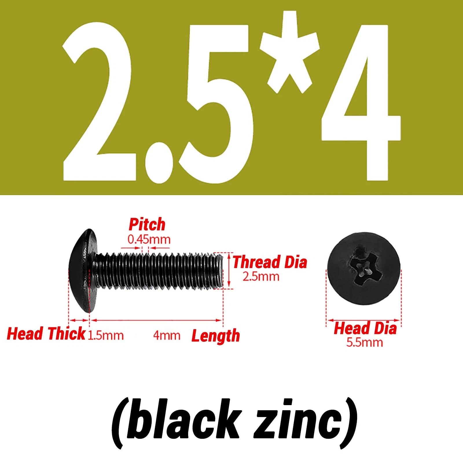 M2–M6 Pan Head Self‑Tapping Sheet Metal Screws – Black Oxide Carbon Steel
