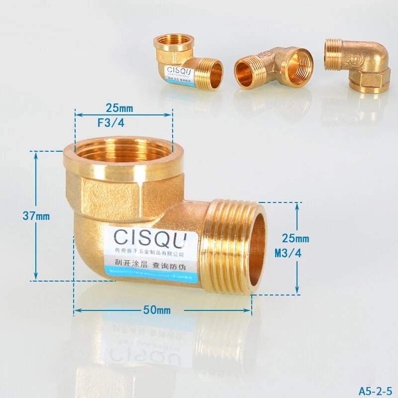 3/4" BSP Brass Pipe Fittings – Straight, Elbow, Tee, Union & Reducer Connectors