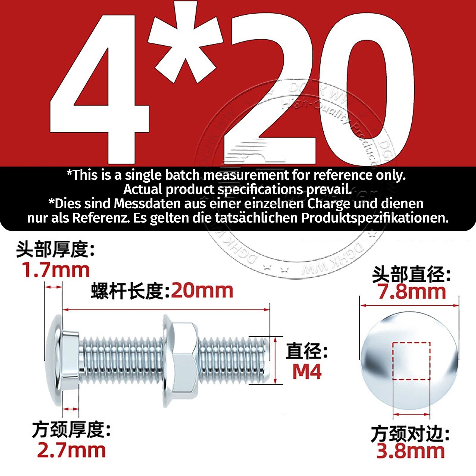 M4–M12 Cup Square Carriage Bolts with Hex Full Nuts | Zinc Plated | Sets of 2–50