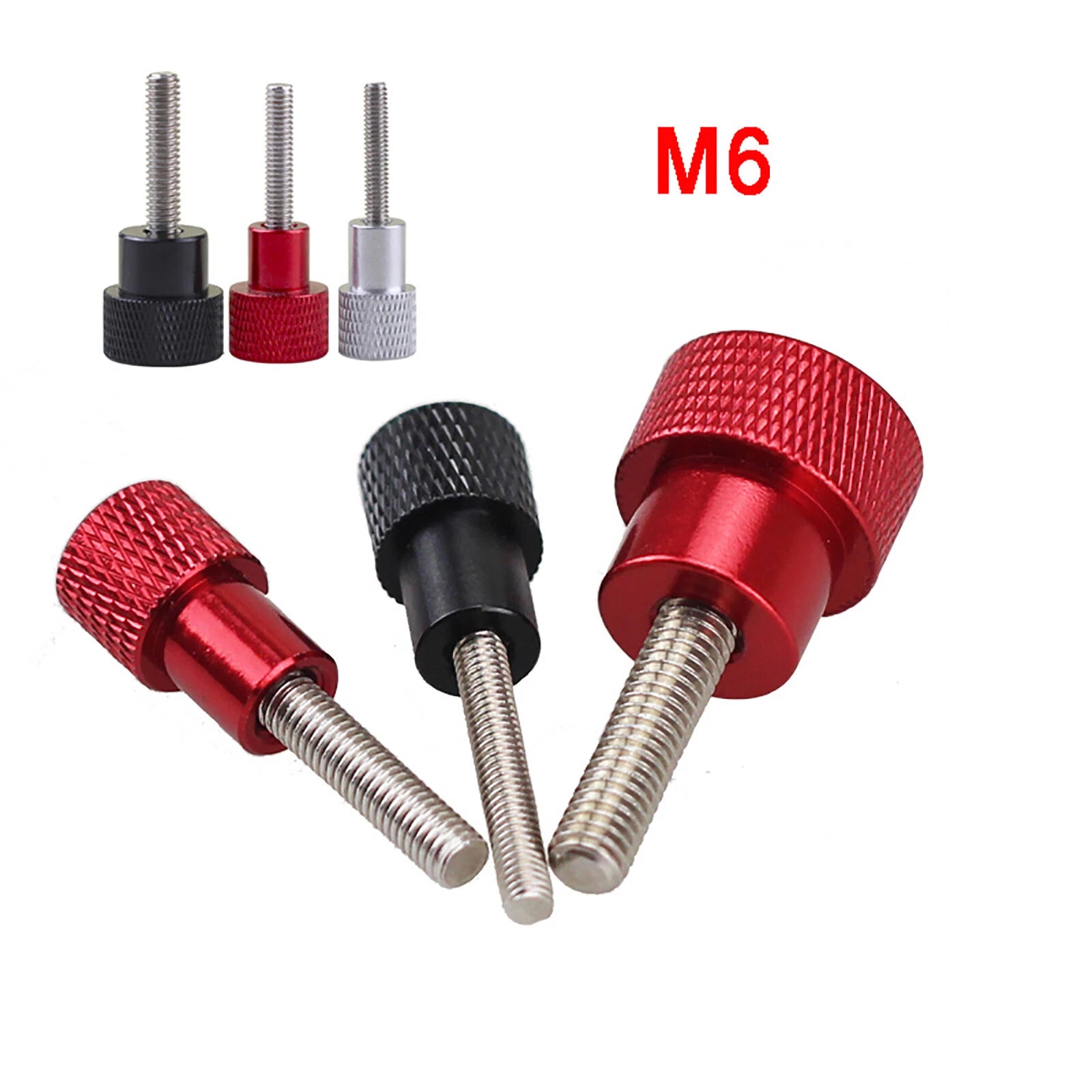 M6*12~100mm Knurled Thumb Screws High Type Hand Grip Knob Bolts Aluminum Handle