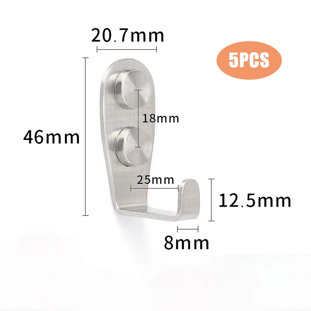 304 Stainless Steel Bathroom Kitchen Wall Door Holder Hook Hanger Hooks