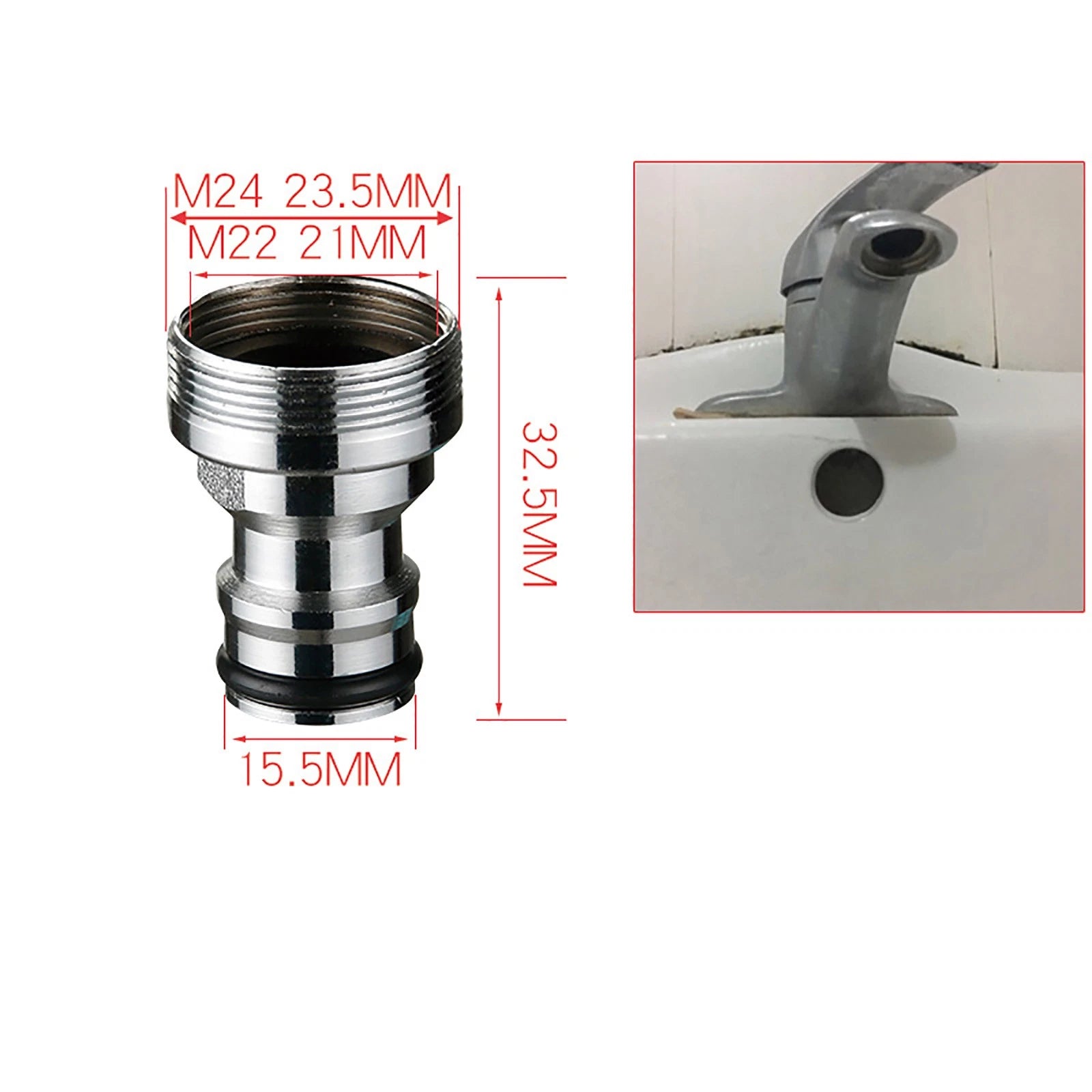 Garden Kitchen Water Faucet Adapter Tap Connector Universal Hose Pipe Fitting