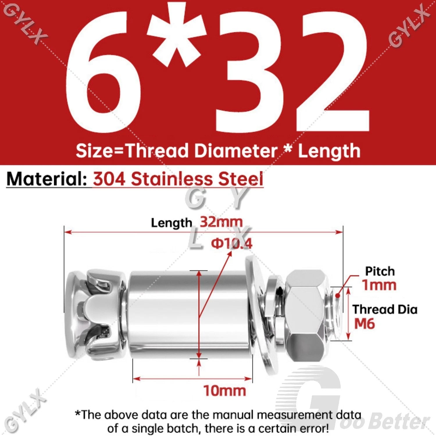 Stainless Steel Expansion Bolts for Marble & Stone — M6 M8 Heavy Duty Anchor Bolts