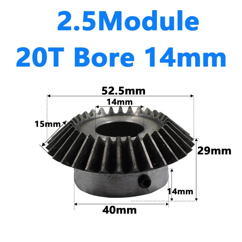 Bevel Gear 3 Module Ratio 1:1 Teeth 20 30 Bore Dia 14mm 15mm 16mm 17mm 18mm-50mm