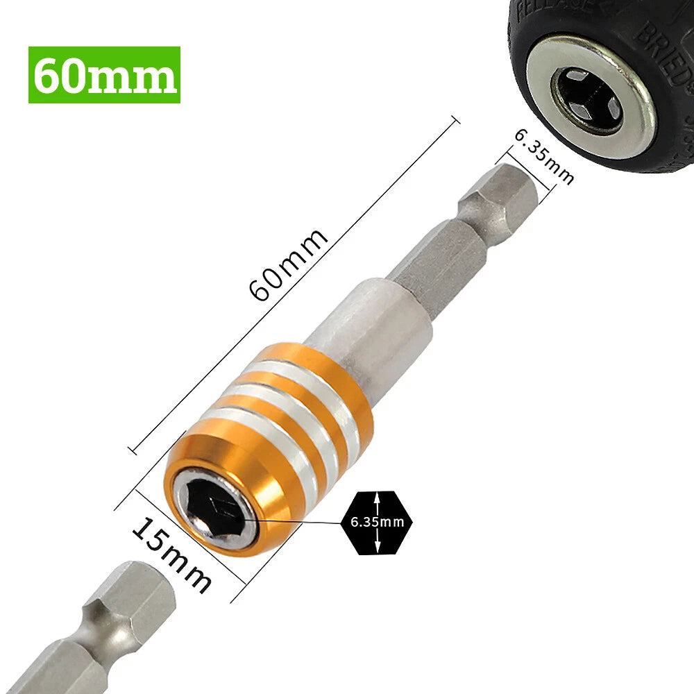 Hex Extension Rod Adapter Magnetic Driver Socket Wrench Long 60 100 150mm Bits