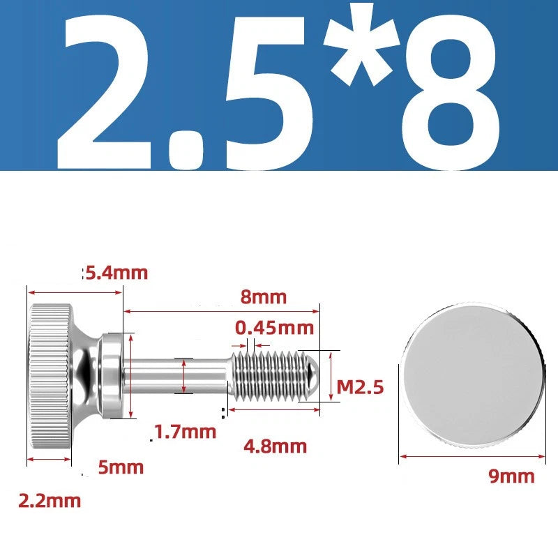 Knurled Thumb Screws Stainless Steel — M2 M2.5 M3 M4 M5 M6 M8 M10 Hand Knob Bolts