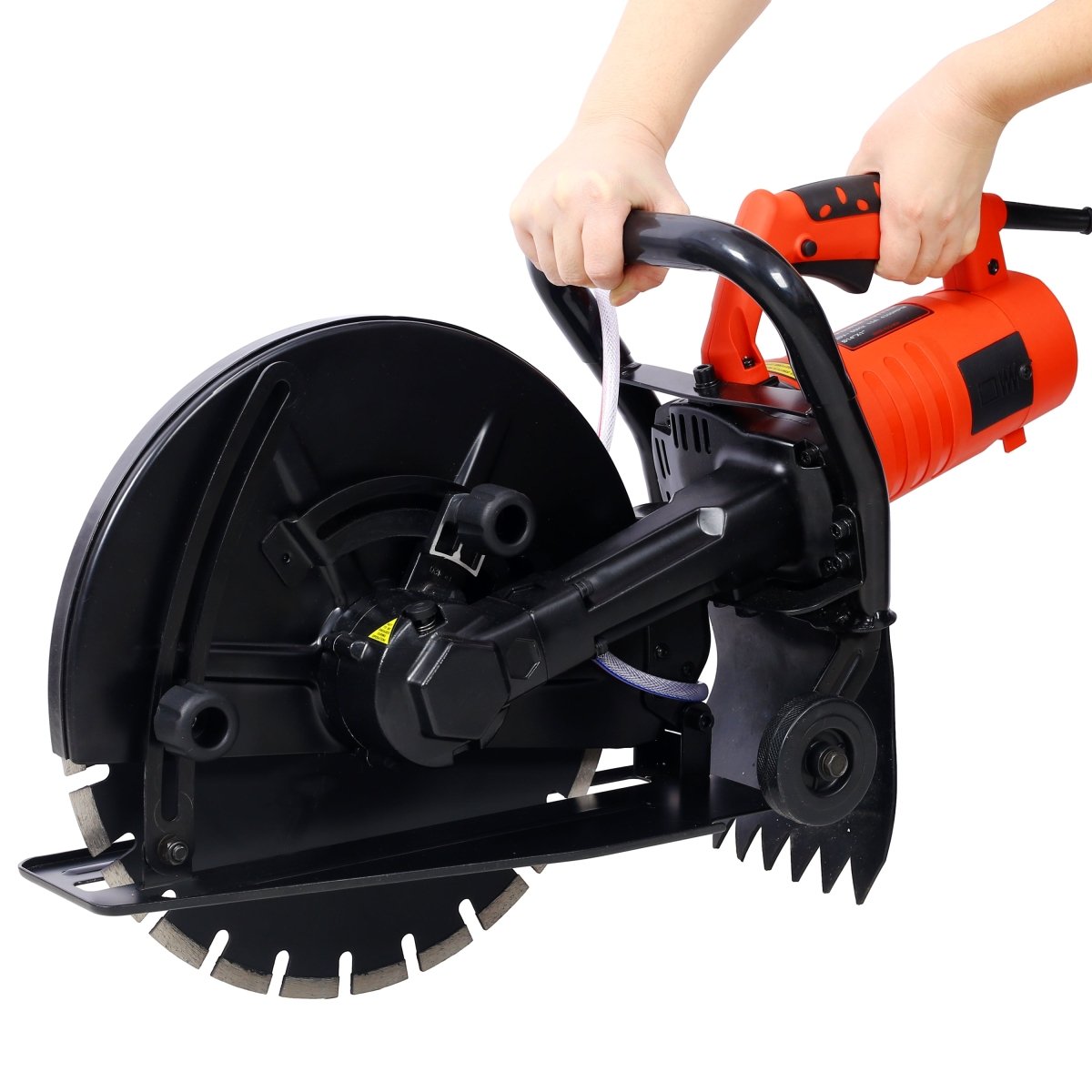 Electric 14" Cut Off Saw Wet/Dry Concrete Saw Cutter Guide Roller with Water Line Attachment - HomeDIYer