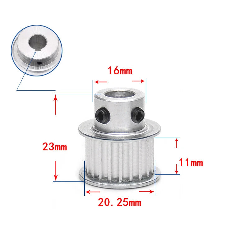 3M Timing Belt Drive Pulley BF-Type 15T-100T Bore 3-25mm For 10mm Width Belt