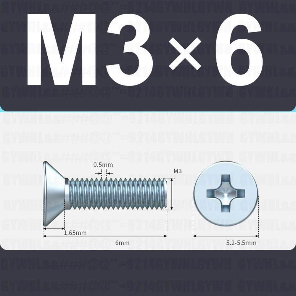 M3–M12 Zinc Plated Phillips Countersunk Machine Screws DIN 965 | Flat Head Bolts