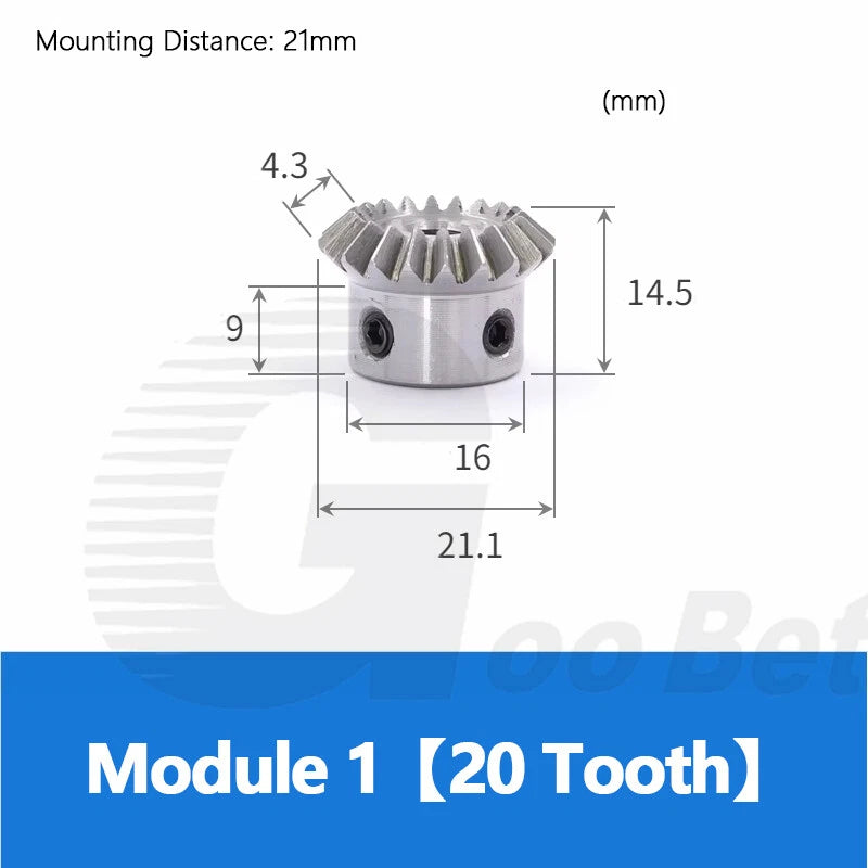 Bevel Gear Set 40Cr Chrome Steel Module 1 1.5 90° 1:1 Pairing 15 20 25 30 Tooth