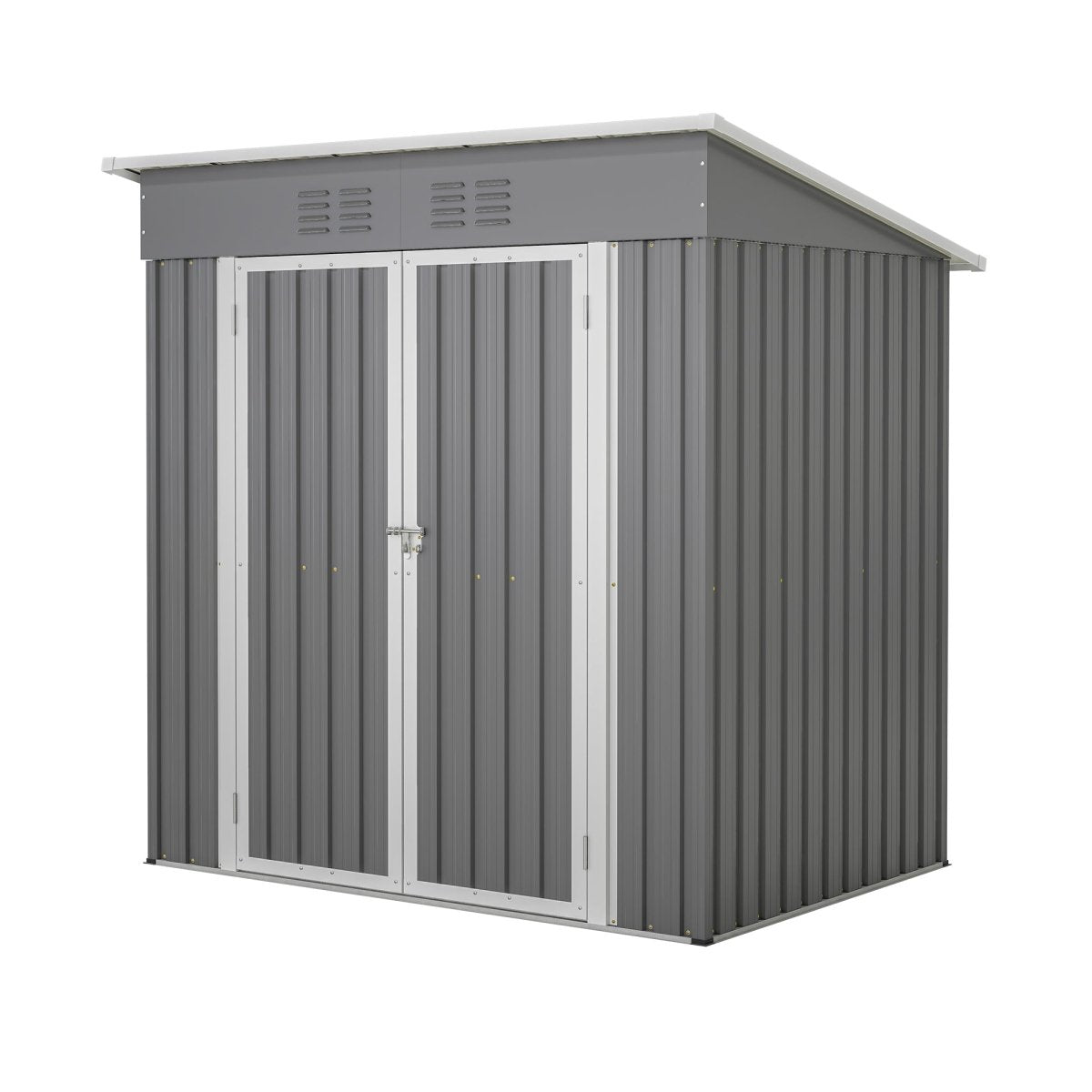 6'x4' Outdoor Metal Storage Shed for Garden Tools Lockable Door With Floor Frame - HomeDIYer