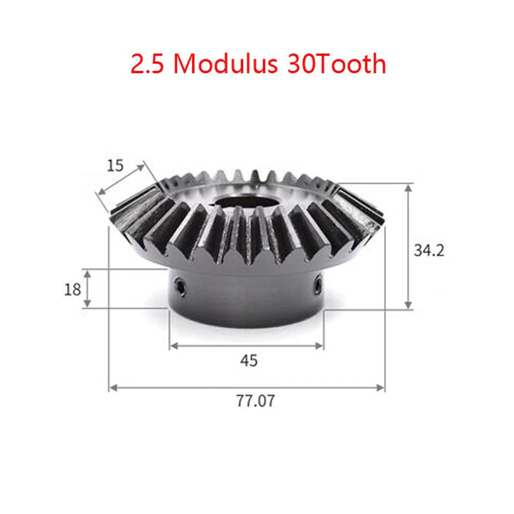 2/ 2.5 Modulus 20/30Tooth Bevel Gears 90° 1:1.5 Pairing With Keyway Motor Gear