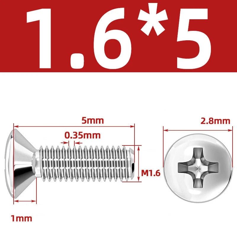 Phillips Oval Head Machine Screws Stainless Steel — M1.6 to M10, All Sizes - HomeDIYer