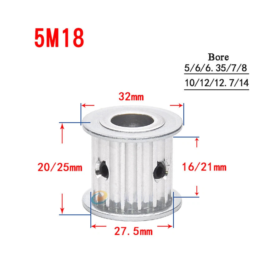 5M10-24T Timing Belt Pulley Synchronous Wheel,Bore 5-20mm,For 15/20mm Width Belt