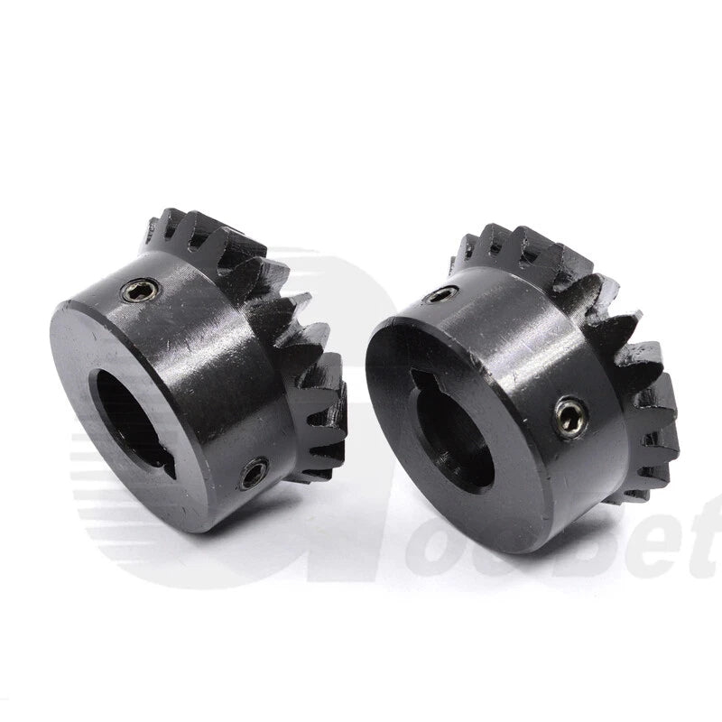 Module 3 Bevel Gear C45 Steel Miter Gear 90° 1:1 Pairing 20 Tooth Hardened Black