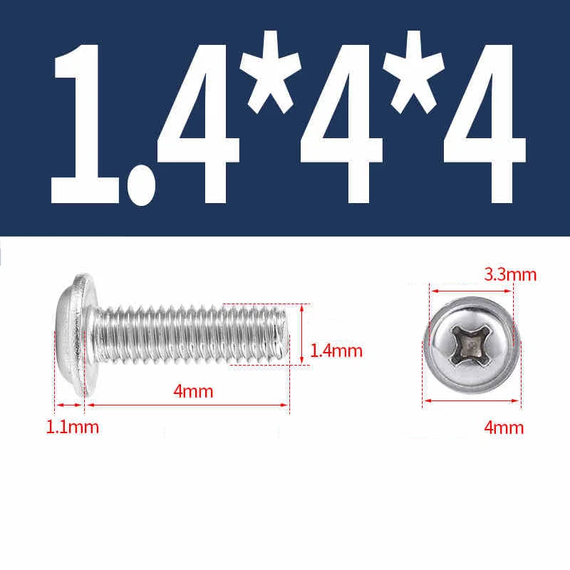 Phillips Flanged Pan Head Machine Screws M1.4 to M4 Multiple Lengths