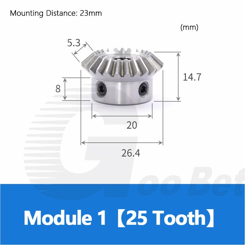 Bevel Gear Set 40Cr Chrome Steel Module 1 1.5 90° 1:1 Pairing 15 20 25 30 Tooth