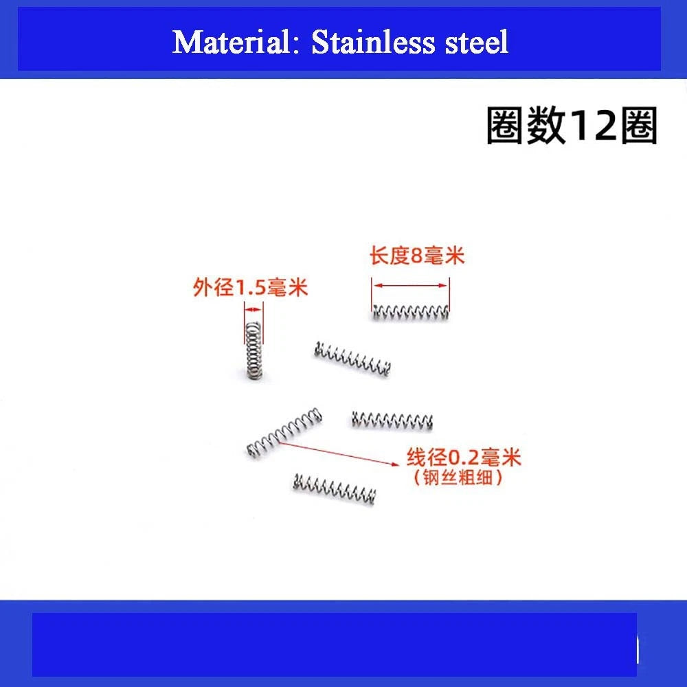 Spring Steel Small Compression Spring 0.2/0.3/0.4mm Wire Diameter 3-50mm Length