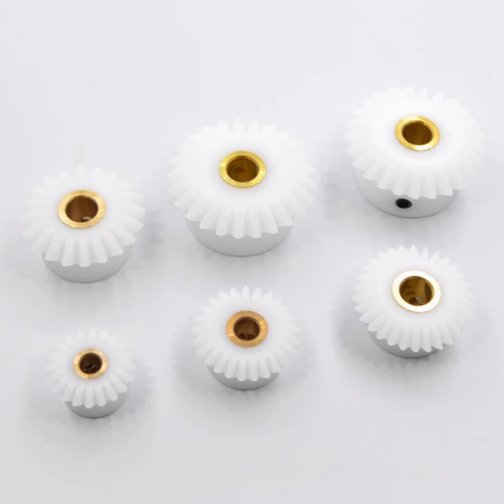 Module 1M Ratio 1:2 White POM Umbrella Bevel Gear 20/40 Teeth Bore 5/6/8/10/12mm