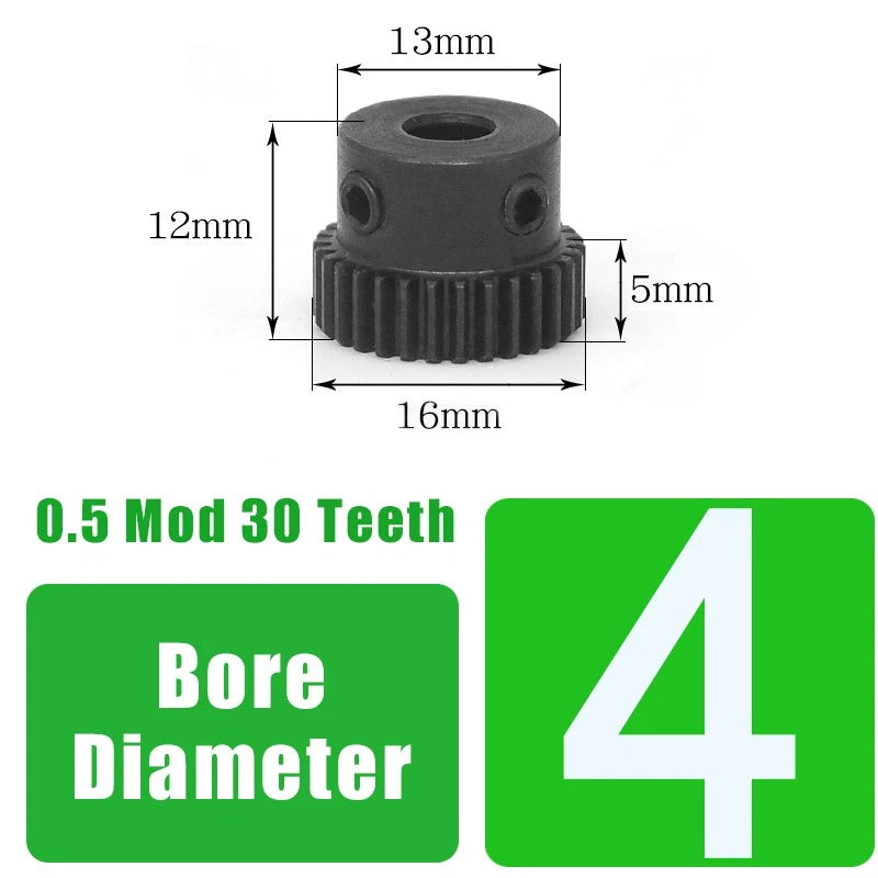 0.5 Mod 30 Teeth Spur Gear Transmission Gear With Step Motor Gears 45# Steel