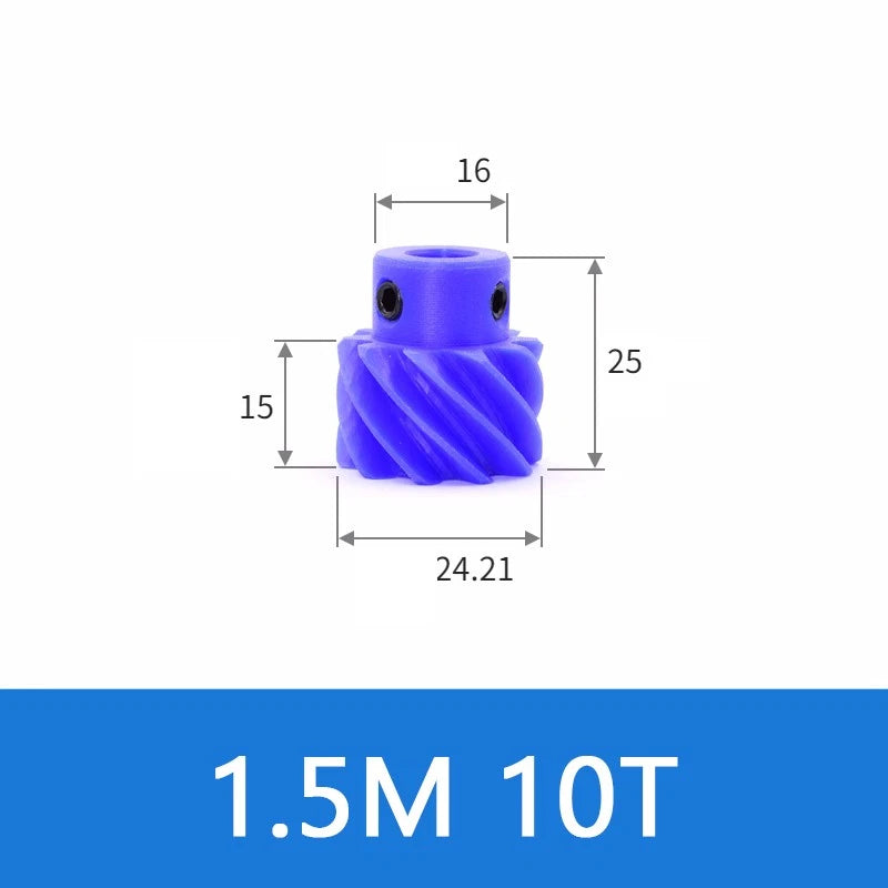Helical Gears 45° Left Spiral Blue Nylon With Step Transmission Gear 10~26 Teeth