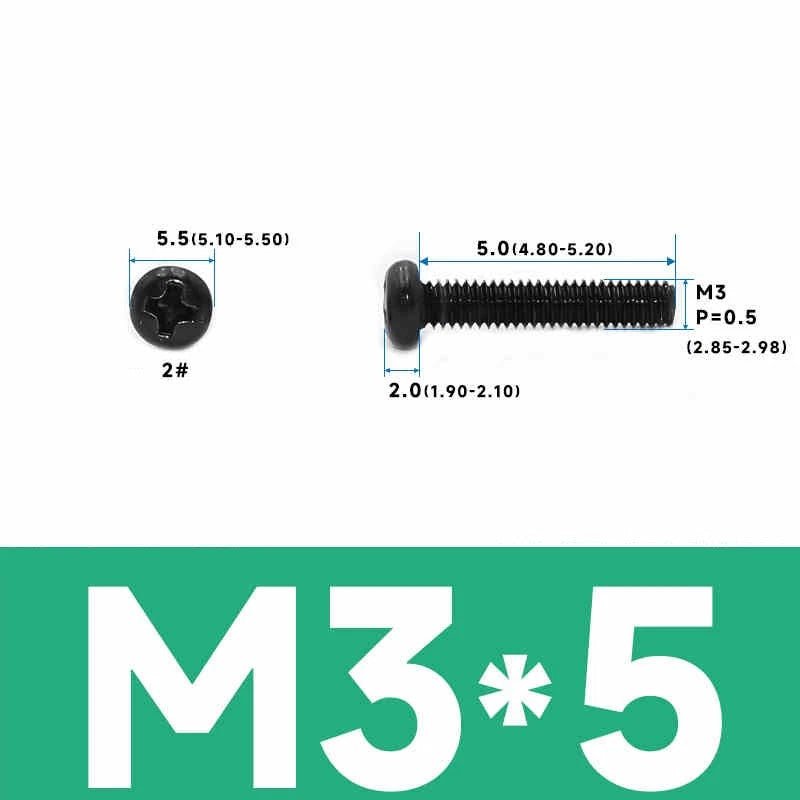 Phillips Pan Head Machine Screws – Carbon Steel M1 to M4, Multiple Lengths & Finishes - HomeDIYer