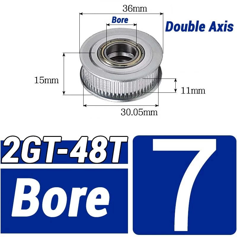 GT2 Timing Belt Pulley 16-100 Teeth 6-10mm Teeth Width Bore 3mm-25mm For 3D