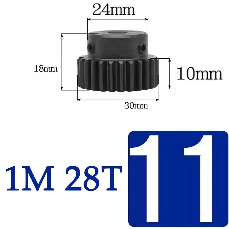Spur Gears 1 Mod Transmission Gear With Step 45# Steel Pinion Motor Gear 10T~29T